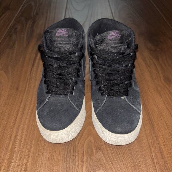 2018 Nike SB Zoom Blazer Mid Deconstructed Black Pro Purple AH6416 001 Sz 4.5 - Picture 2 of 9